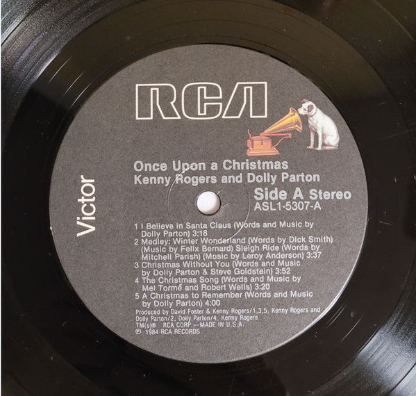 Kenny Rogers & Dolly Parton : Once Upon A Christmas (LP, Album, Ind)