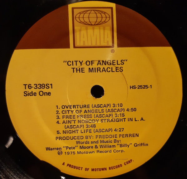 The Miracles : City Of Angels (LP, Album, RP, Env)