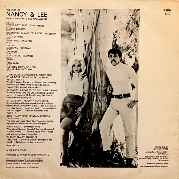 Nancy Sinatra & Lee Hazlewood : Nancy & Lee (LP, Album, RE)
