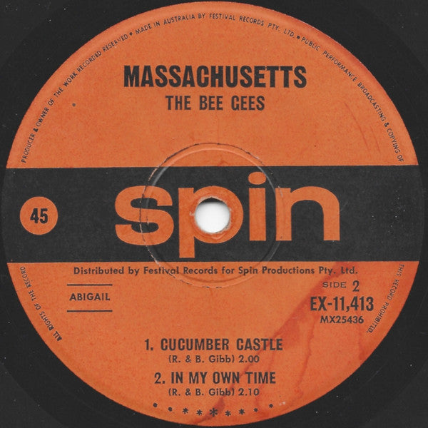 The Bee Gees* : Massachusetts (7", EP, Mono, Fli)