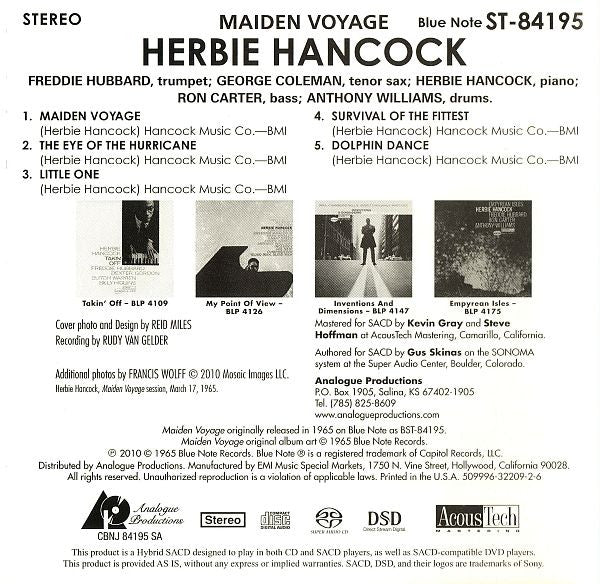 Herbie Hancock : Maiden Voyage (SACD, Hybrid, Album, RE)