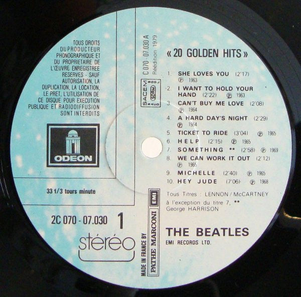 The Beatles : 20 Golden Hits (LP, Comp)