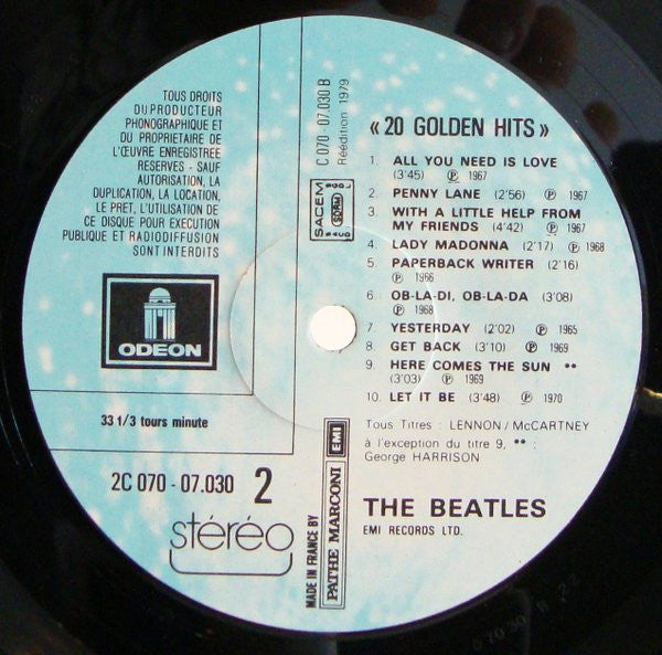 The Beatles : 20 Golden Hits (LP, Comp)