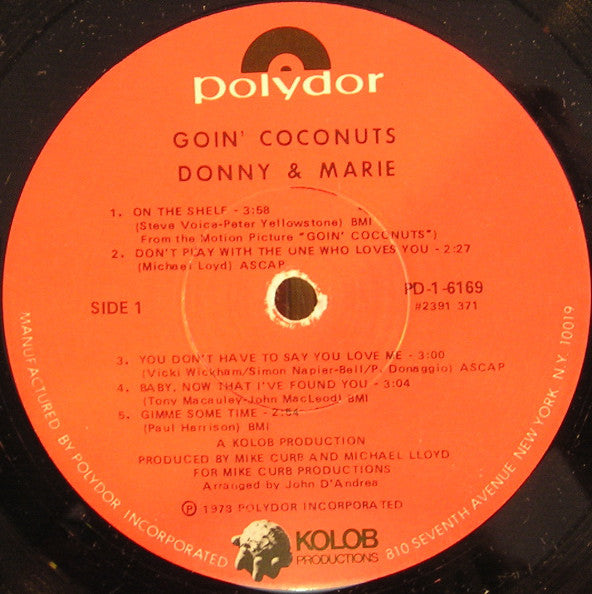 Donny & Marie Osmond : Goin' Coconuts (LP, Album, NAM)
