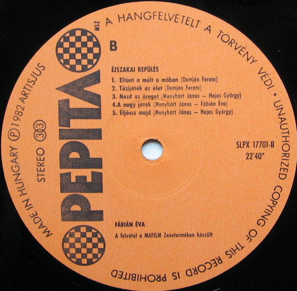 Fábián Éva : Éjszakai Repülés (LP, Album)