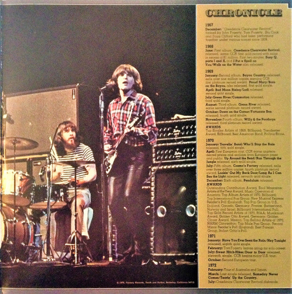 Creedence Clearwater Revival Featuring John Fogerty : Chronicle - The 20 Greatest Hits (2xLP, Comp)