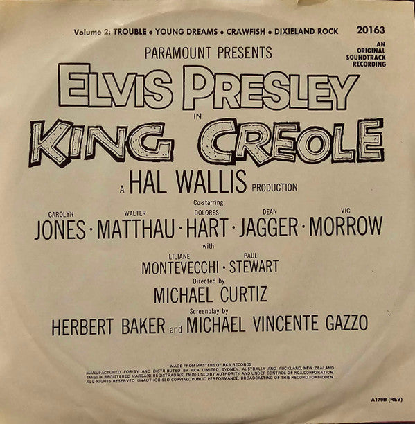 Elvis Presley : King Creole - Vol. 2 (7", EP, RE)