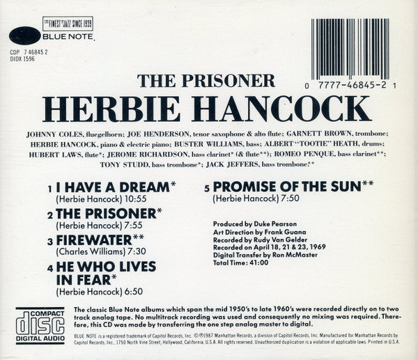 Herbie Hancock : The Prisoner (CD, Album, RE)