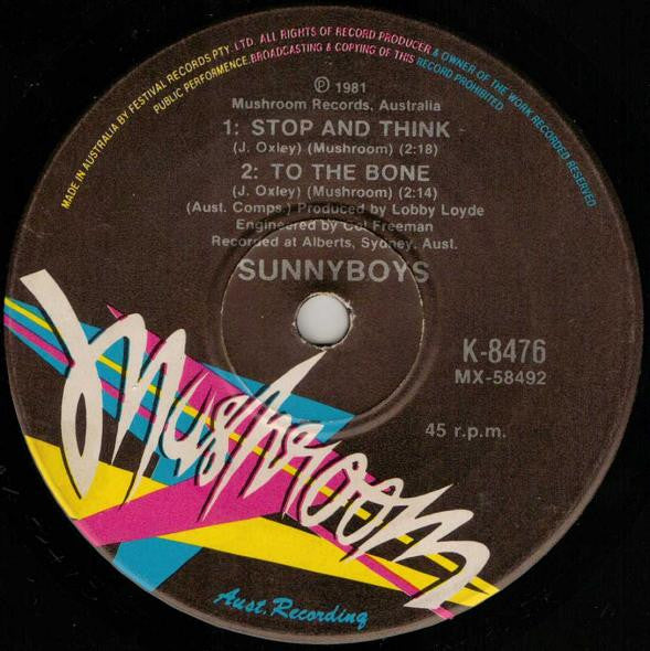 Sunnyboys : Alone With You (7", Single, Ltd)