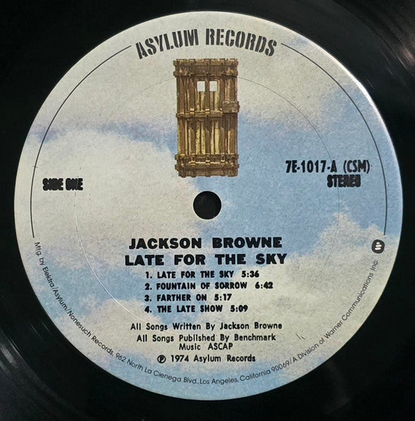 Jackson Browne : Late For The Sky (LP, Album, M/Print, CTH)