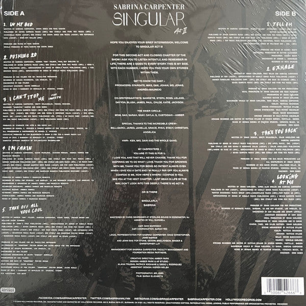 Sabrina Carpenter : Singular Act II (LP, Album, RE)