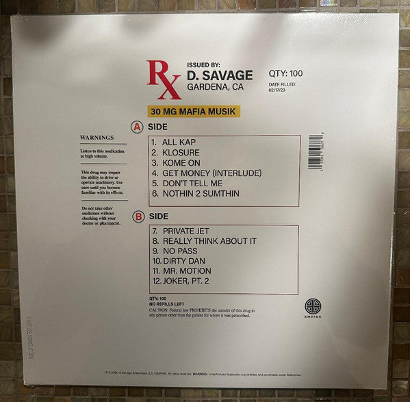 D. Savage : Mafia Musik (LP, Ltd)