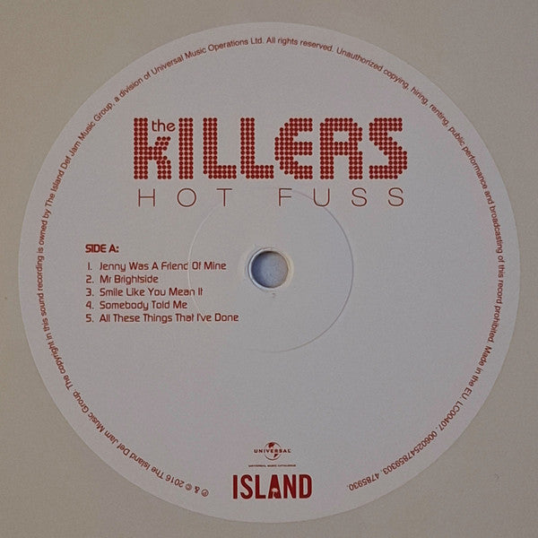 The Killers : Hot Fuss (LP, Album, Ltd, RE, RP, Whi)