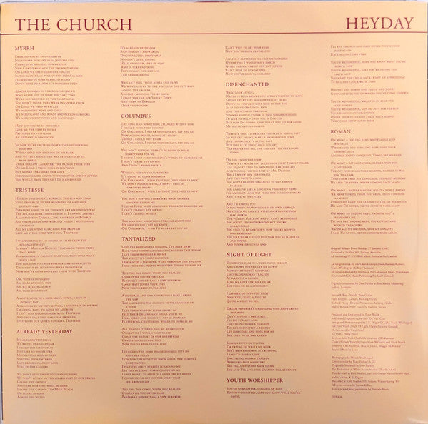 The Church : Heyday (LP, Album, Ltd, RE, 180)