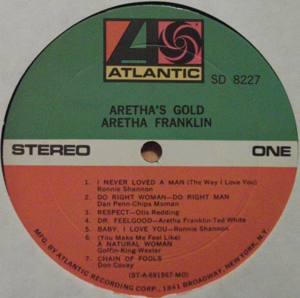 Aretha Franklin : Aretha's Gold (LP, Album, Comp, MO )