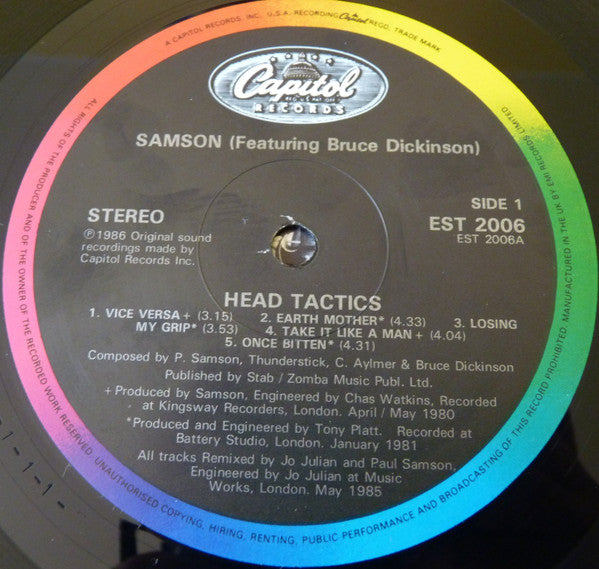 Samson (3) Featuring Bruce Dickinson : Head Tactics (LP, Comp)