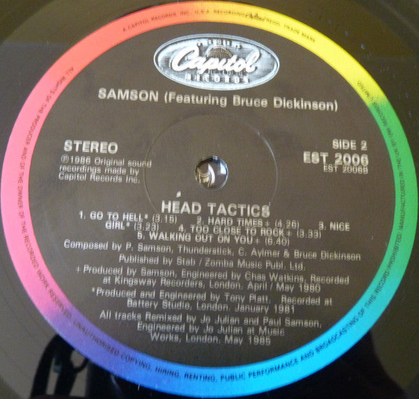 Samson (3) Featuring Bruce Dickinson : Head Tactics (LP, Comp)