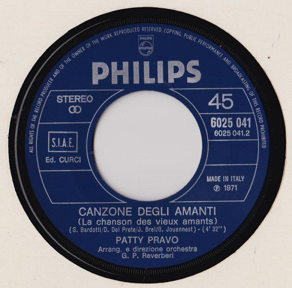 Patty Pravo : Non Ti Bastavo Più (7")