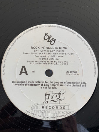 Electric Light Orchestra : Rock 'N' Roll Is King (12", Single, Promo)