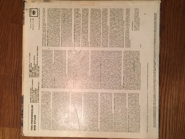 Bob Dylan : The Freewheelin' Bob Dylan (LP, Album, Mono, RE)