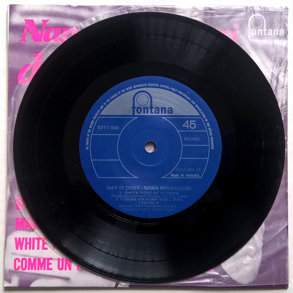 Nana Mouskouri : Day Is Done (7", EP)