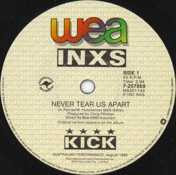 INXS : Never Tear Us Apart (7", Single)