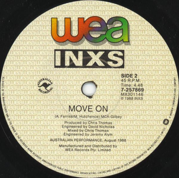 INXS : Never Tear Us Apart (7", Single)