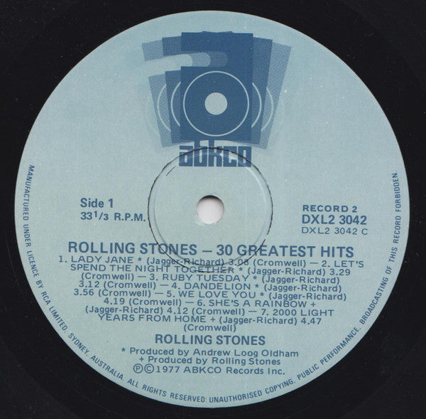 The Rolling Stones : 30 Greatest Hits (2xLP, Comp)