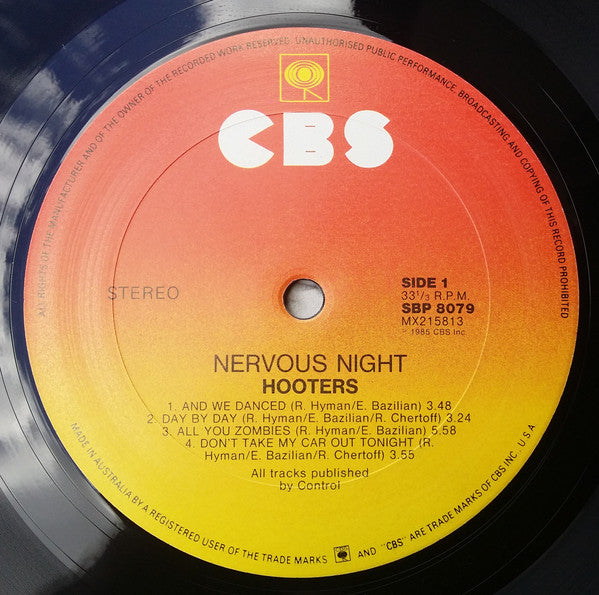 Hooters* : Nervous Night (LP, Album)