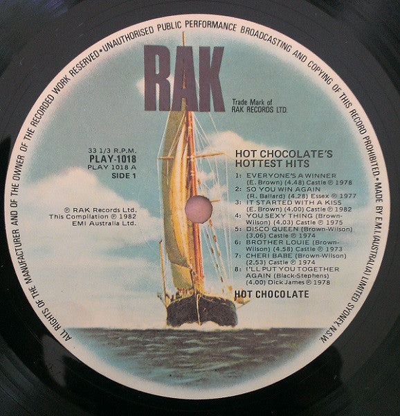 Hot Chocolate : Hot Chocolate's Hottest Hits (LP, Comp)