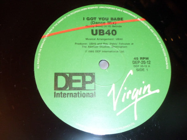 UB40 : I Got You Babe (Dance Mix) (12", Single)