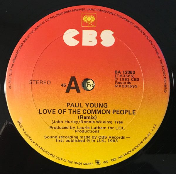 Paul Young : Love Of The Common People (Extended Club Mix) (12", Single)