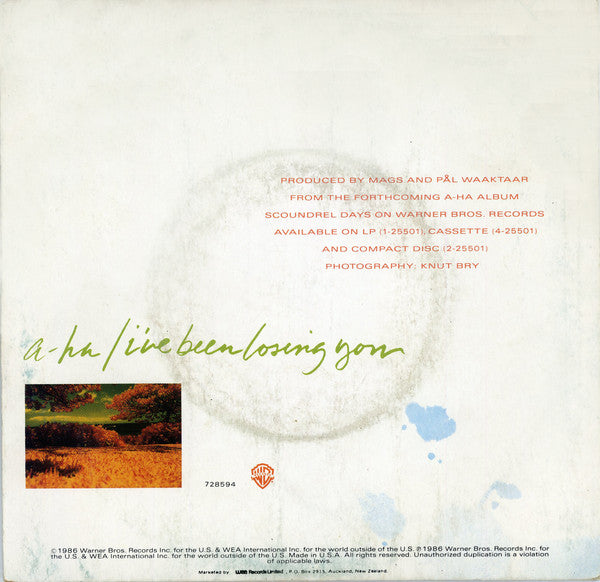 a-ha : I've Been Losing You (7", Single)