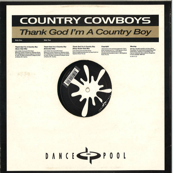 Country Cowboys : Thank God I'm A Country Boy (12")