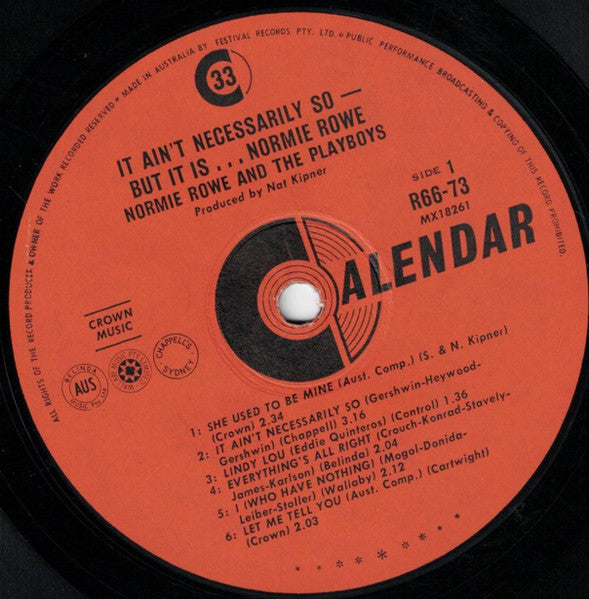 Normie Rowe & The Playboys : It Ain't Necessarily So, But It Is...Normie Rowe (LP, Comp, Mono)