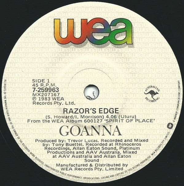 Goanna : Razor's Edge (7", Single)