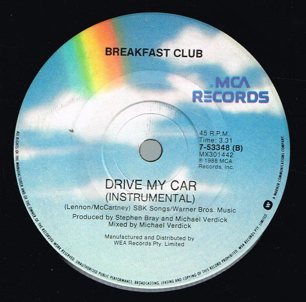 Breakfast Club : Drive My Car (7", Single)
