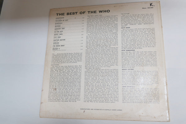 The Who : The Best Of The Who (LP, Comp, Mono)