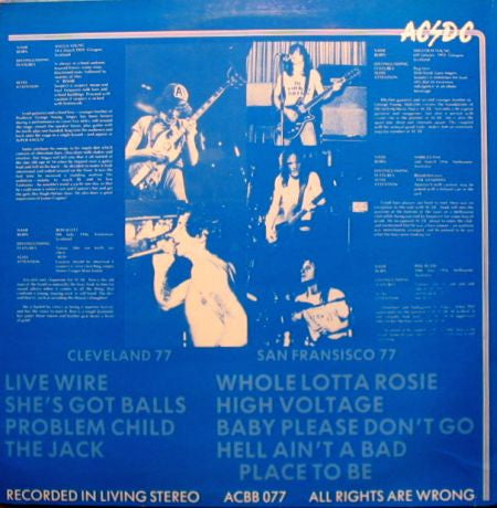AC/DC : Bon's Balls (LP, Comp, Unofficial)