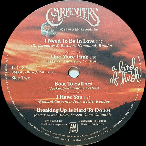Carpenters : A Kind Of Hush (LP, Album)
