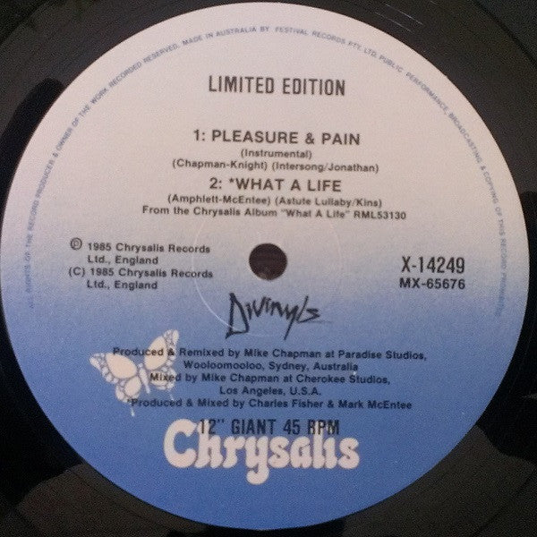 Divinyls : Pleasure & Pain (Extended Mix) (12", Single, Ltd)