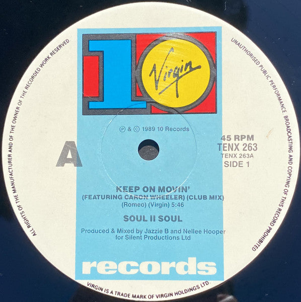 Soul II Soul : Keep On Movin (12", Single)