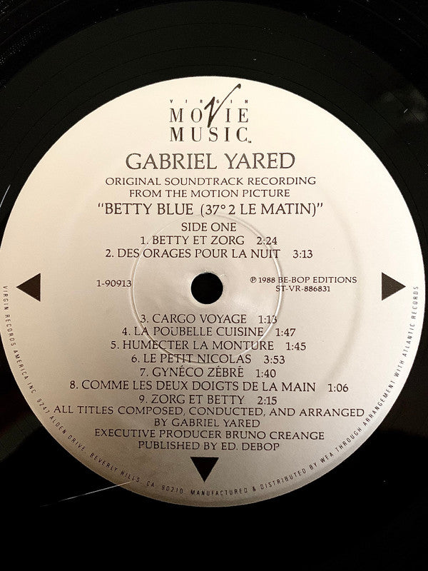 Gabriel Yared : Betty Blue (37°2 Le Matin) (Original Motion Picture Soundtrack) (LP, Album)