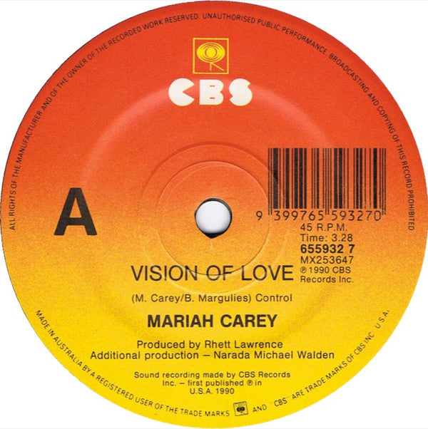 Mariah Carey : Vision Of Love (7", Single)