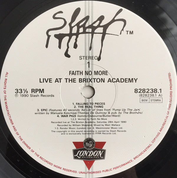 Faith No More : Live At The Brixton Academy (LP, Album)