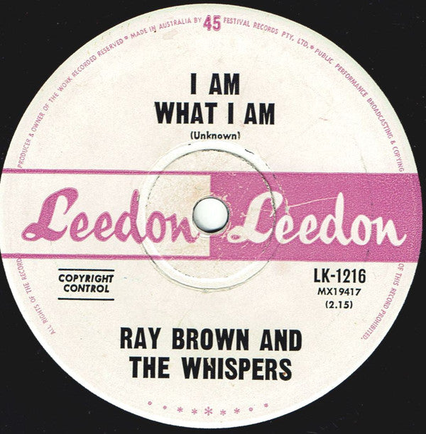Ray Brown & The Whispers : I Am What I Am (7", Single)