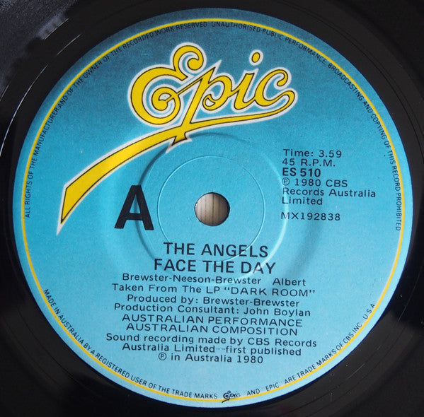 The Angels : Face The Day (7", Single)