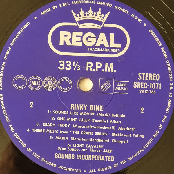 Sounds Incorporated : Rinky Dink (LP, RE)
