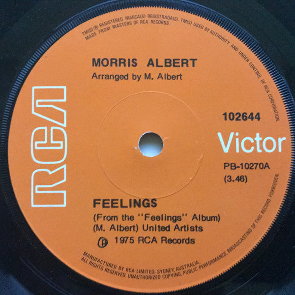 Morris Albert : Feelings (7", Single)