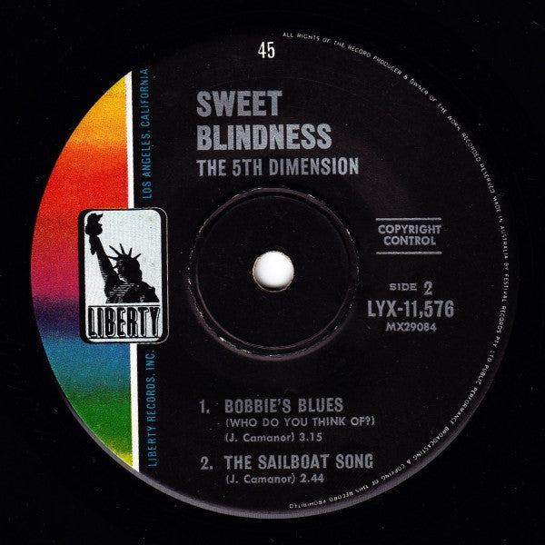The 5th Dimension* : Sweet Blindness (7", EP, Mono)